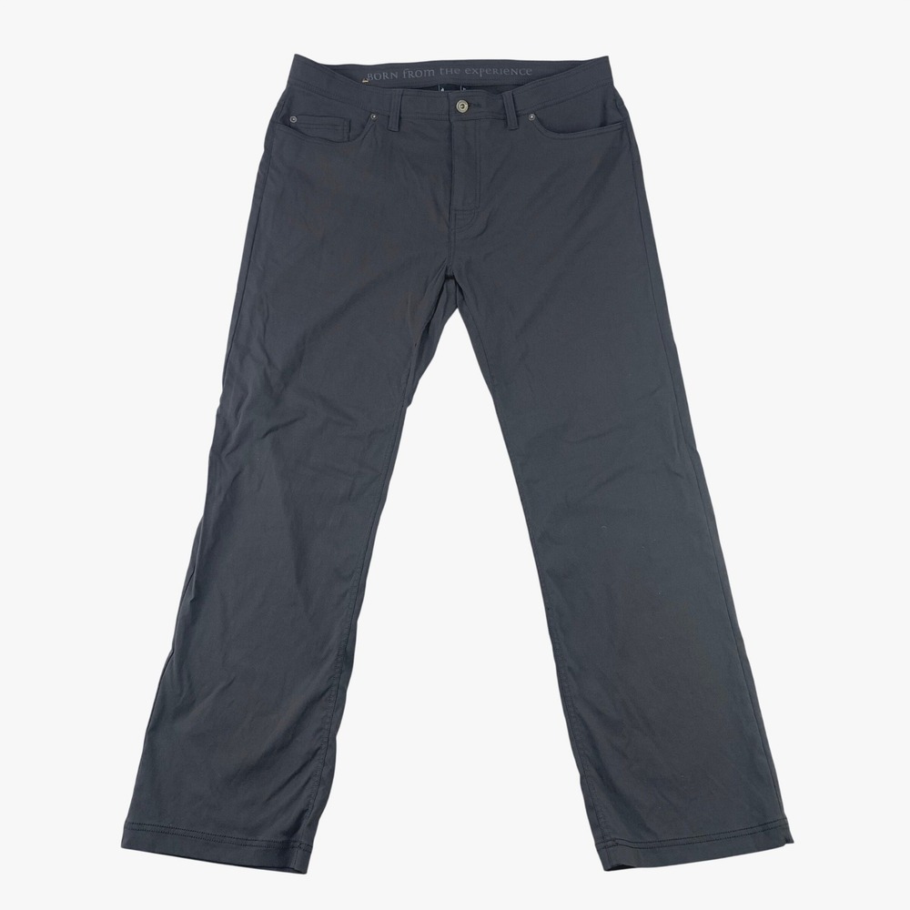 prAna Brion Pants Mens 38x31 Charcoal Grey Performance Tech Stretch Outdoor Hike